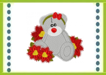 200CHUBBYPOINSETTIABEAR