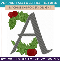 258Alphabet-HollyAndBerries