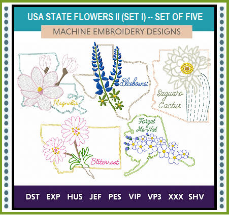 400USAStateFlowers-II-Set-I