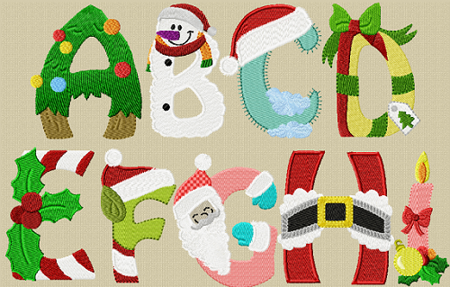 Printable Individual Christmas Alphabet Letters