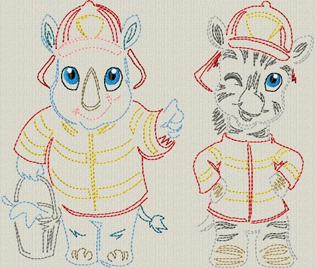 Vint Stitchery Firefighters I