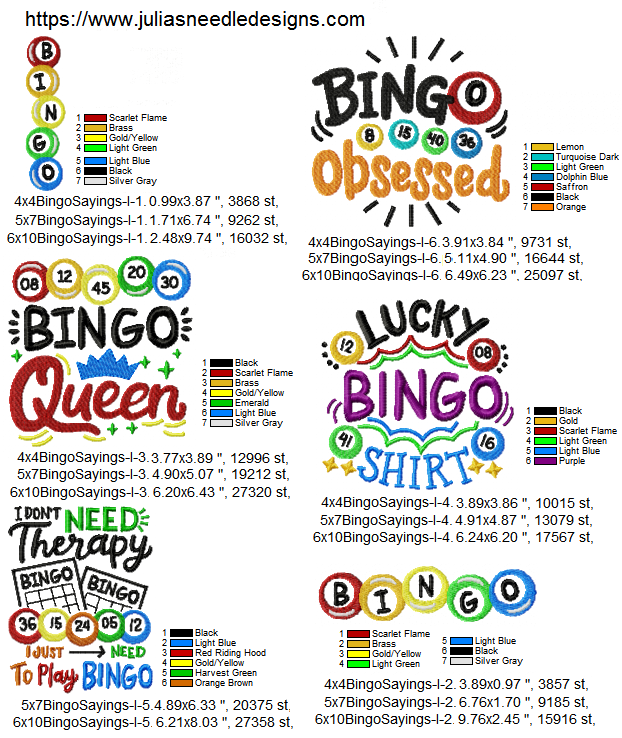 Bingo Sayings I