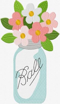 Ball Jar Of Flowers