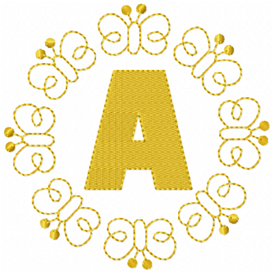 Alphabet Butterfly Bee Monogram