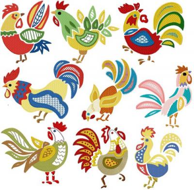 Folk Art Roosters