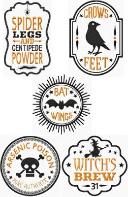 Spooky Halloween Style Labels