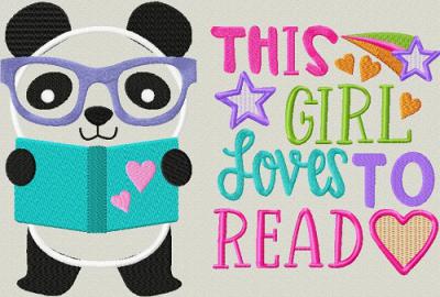 Reading Pillow Panda Girl
