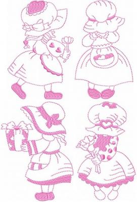 Sunbonnet Valentines I