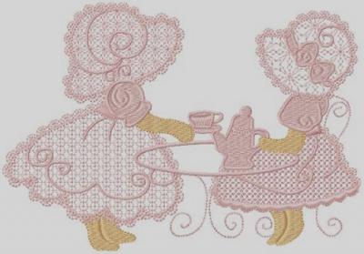 Sunbonnet Sue Tea Time