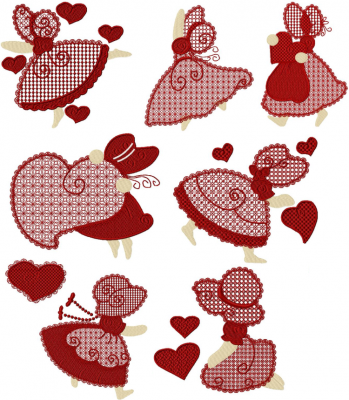 Sunbonnet Valentines II